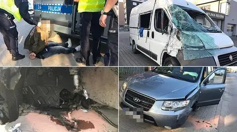 Po zderzeniu odpadło mu koło, jechał dalej. Miał prawie 2,5 promila 