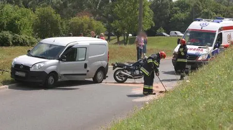 Ursynów: zderzenie motocykla z fiatem
