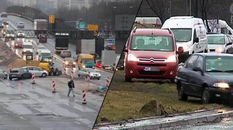 Chaos po zmianach na Trasie AK. "Jeżdżą przez trawę i plac budowy"
