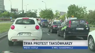 Protest taksówkarzy na Ursynowie