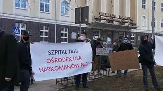 Protest przed Szpitalem Praskim