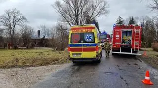 Pożar w miejscowości Krzewina na Mazowszu 