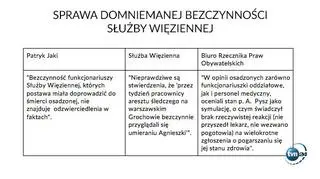 Sprawa śmierci Agnieszki Pysz. Stanowiska wiceministra, Służby Więziennej i Rzecznika Praw Obywatelskich