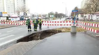 Zapadła się ulica Trocka