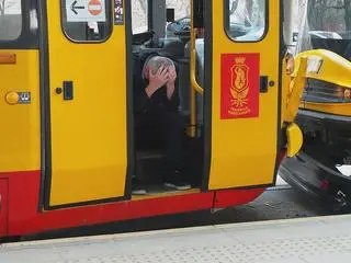 Zderzenie tramwajów na rondzie Starzyńskiego