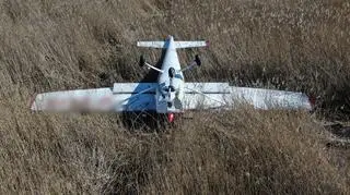 Samolot Cessna 150, który spadł w Wawrze