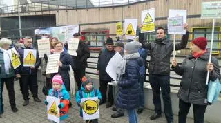 Protest w sprawie budowy linii tramwajowej