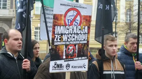 Przeciwko wschodniej imigracji. Manifestacja ONR