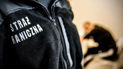 Strażnik pilnuje zatrzymanego