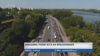 Na Wisłostradzie utworzył się korek w kierunku wyjazdu na Gdańsk