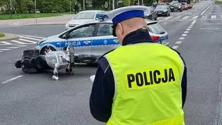 Wypadek z udziałem motocyklisty na Gocławiu