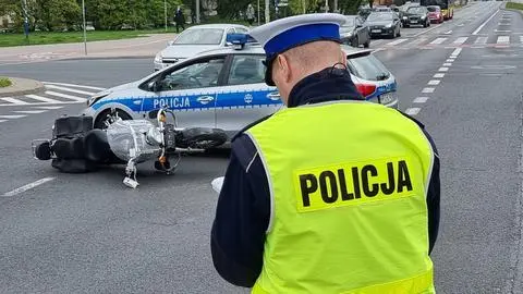 Wypadek z udziałem motocyklisty na Gocławiu