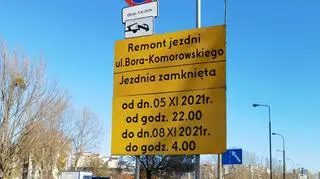 Drogowcy będą frezować w weekend nawierzchnię na Bora-Komorowskiego