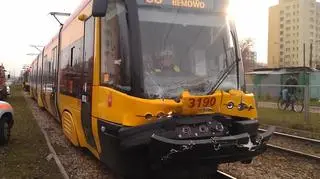 Zderzenie tramwajów na ul. Broniewskiego.