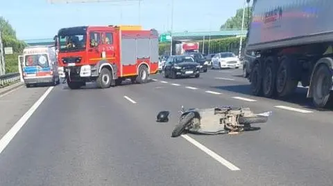 Motocyklista zderzył się z autem dostawczym na S2