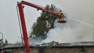 Pożar hali w Łomiankach