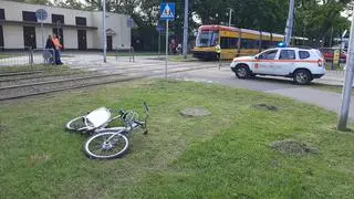 Zderzenie rowerzysty z tramwajem na Jagiellońskiej