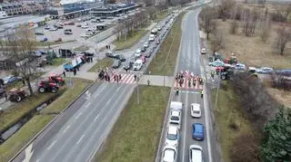 Protest rolników na Przyczółkowej 