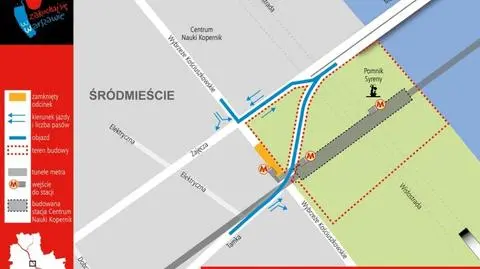 Znika krótki, ale uciążliwy objazd. Tamką prosto na most Świętokrzyski