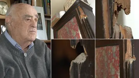 "Niemiecki pocisk zrobił dziurę w dachu, w suficie i uszkodził nam szafę"