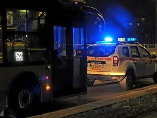 Gwałtowne hamowanie autobusu na Sobieskiego