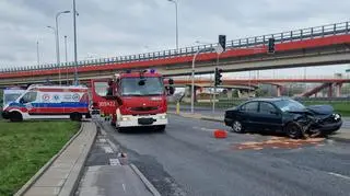 Zderzenie na skrzyżowaniu Wirażowej i Wiktora Narkiewicza