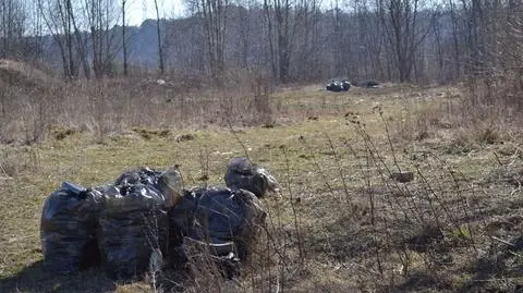 Wiosenne sprzątanie na Ursynowie. Hałdy śmieci przy Lesie Kabackim