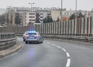 Kolizja na estakadzie Trasy Siekierkowskiej