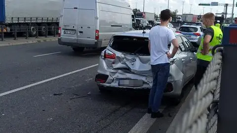 Zderzenie czterech aut na S8