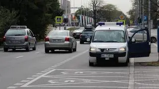 Strażnicy pilnują objazdów