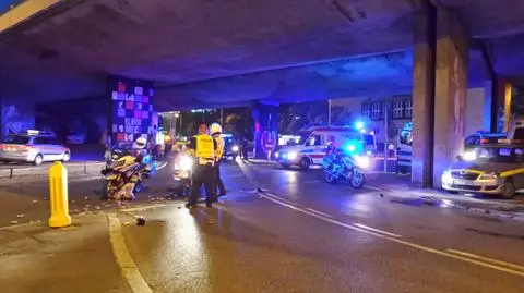 Pieszy potrącony przez policyjny motocykl