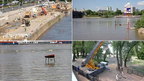 Wielka woda nadciąga do stolicy. Zalało plażę, zabezpieczają budowę bulwarów