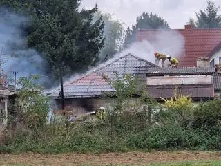 Pożar pracowni w Kępie Okrzewskiej