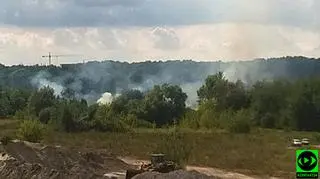 Pożar traw na skarbie przy Miasteczku Wilanów