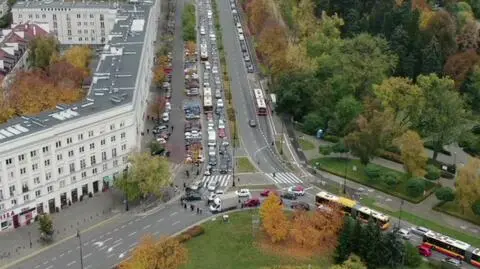 Poranny protest na Żoliborzu. Plac Wilsona był zablokowany