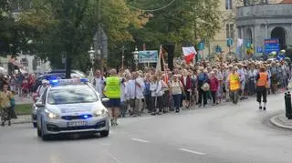 Pielgrzymi na ulicach Warszawy