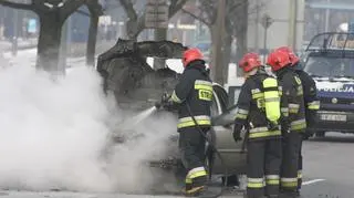 Pożar opla na Jagiellońskiej