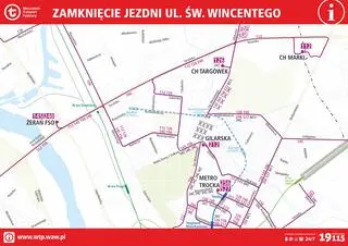 Zamknięcie jezdni ulicy św. Wincentego - objazdy dla autobusów