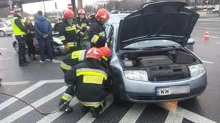 Kolizja na skrzyżowaniu Puławskiej i Poleczki