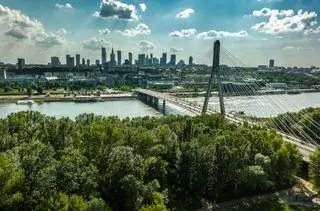 Zielona Warszawa, panorama na most Świętokrzyski