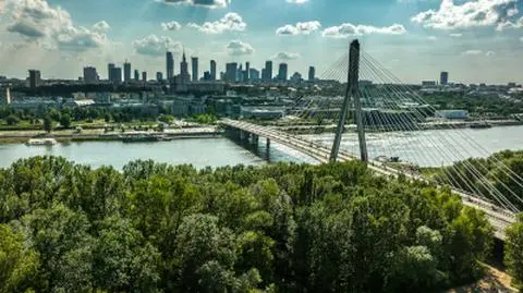 Zielona Warszawa, panorama na most Świętokrzyski