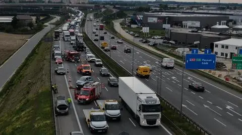 Zderzenie przy węźle Konotopa. A2 i S2 stanęły w korku 