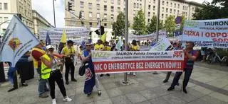 Protest górników i energetyków w centrum Warszawy