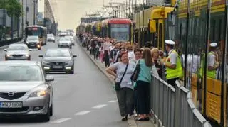 Awaria tramwajowa na Moście Poniatowskiego