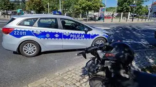 Wypadek z udziałem motocyklisty