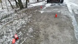 Pożar samochodu na Czecha