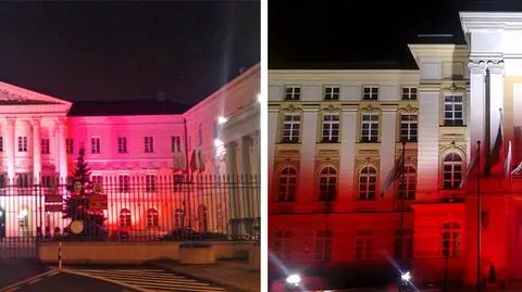 Podświetlili budynki narodowymi barwami