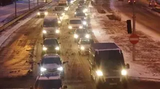 Śnieg na warszawskich uliach