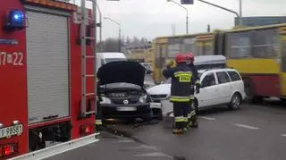 Wypadek na skrzyżowaniu ulic Puławskiej i Pelikanów fot. Tomasz Zieliński/tvnwarszawa.pl