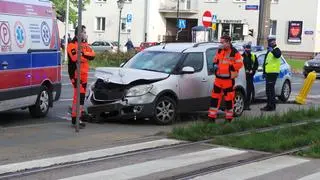 Zderzenie dwóch samochodów na Żoliborzu